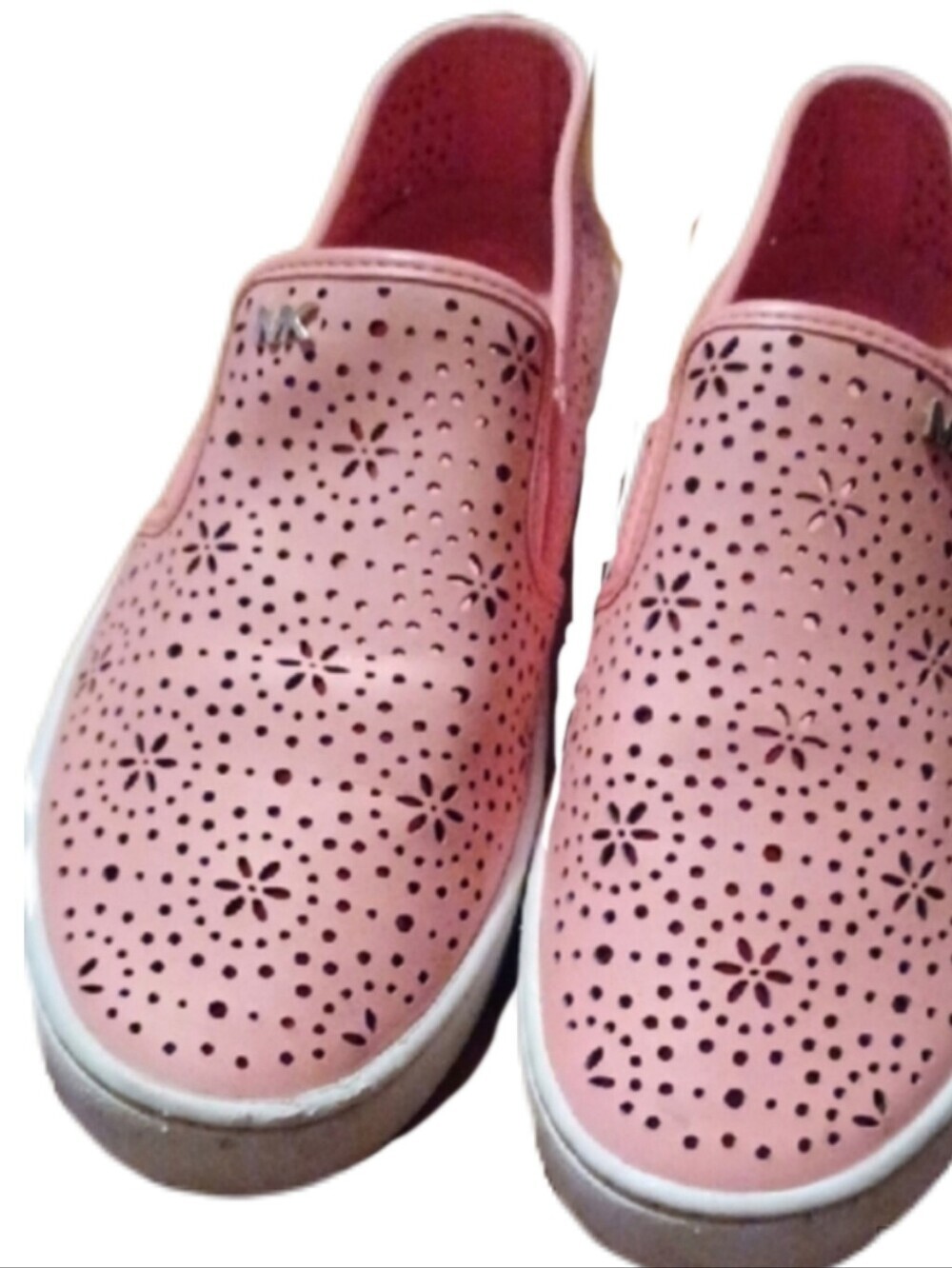 -- Michael Kors Slip-On Floral Perforated Shoes- Pink Women's Size 6.5